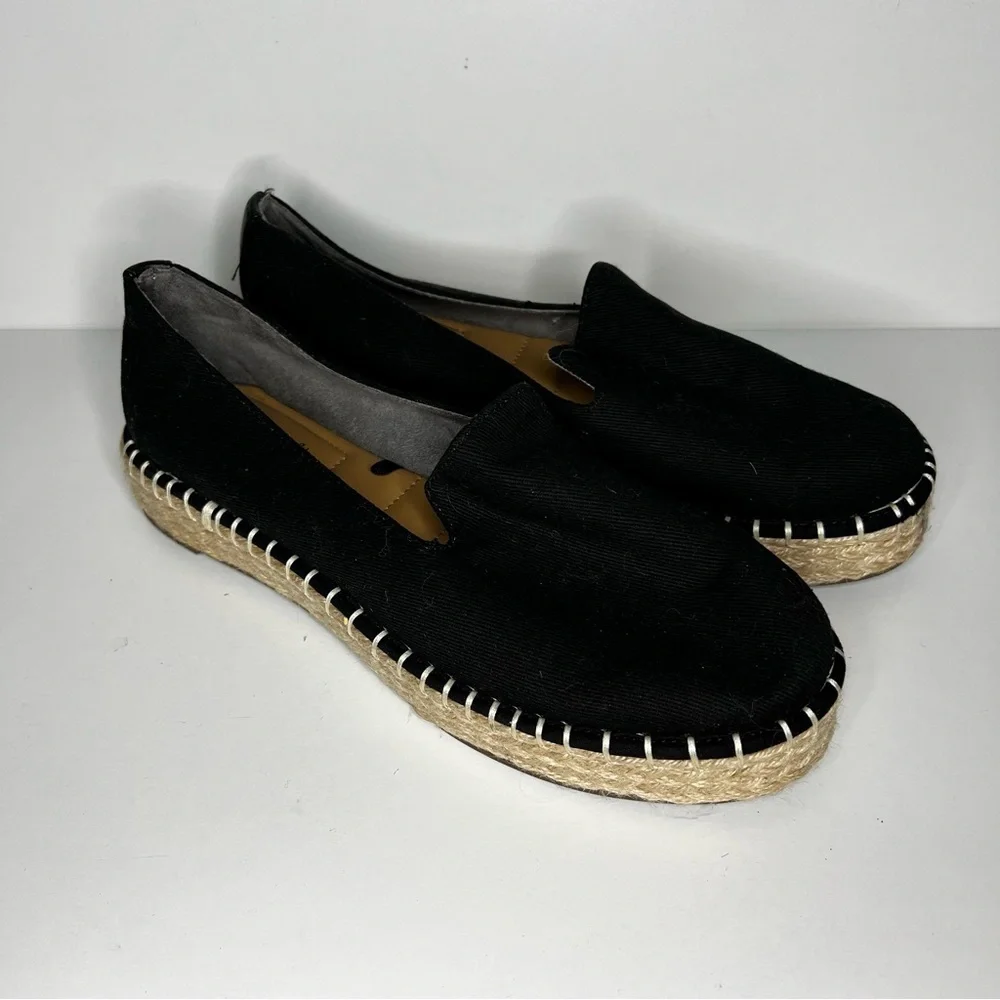 Joie Cara Black‎ Canvas Platform Espadrille Shoes